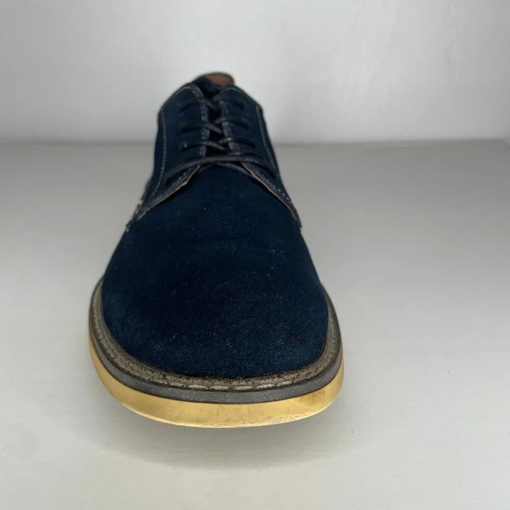 Banana Republic Navy Suede Derby Shoes Mens 12 Dark Academia Preppy Blue Oxford